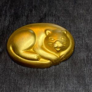 Vintage Signed JJ Cat Brooch